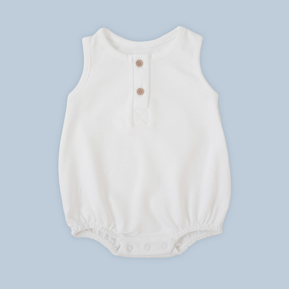 Pañalero de Botones Blanco Nube - algodon pima certificado GOTS
