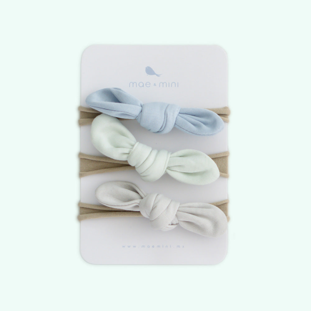 Mini Moñitos Nudo de algodon pima organico para bebe - Mae & Mini
