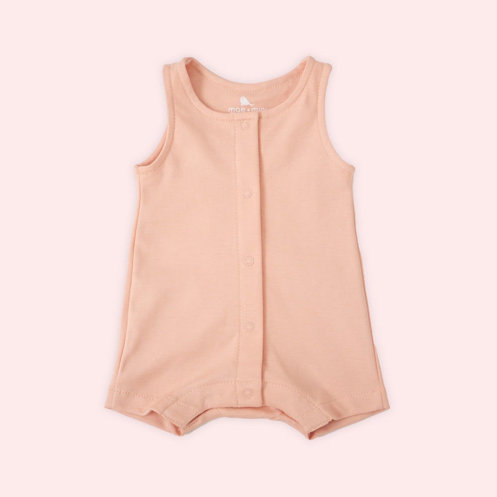 Overol Corto Rosa Bebe - overol para bebe Mae & Mini