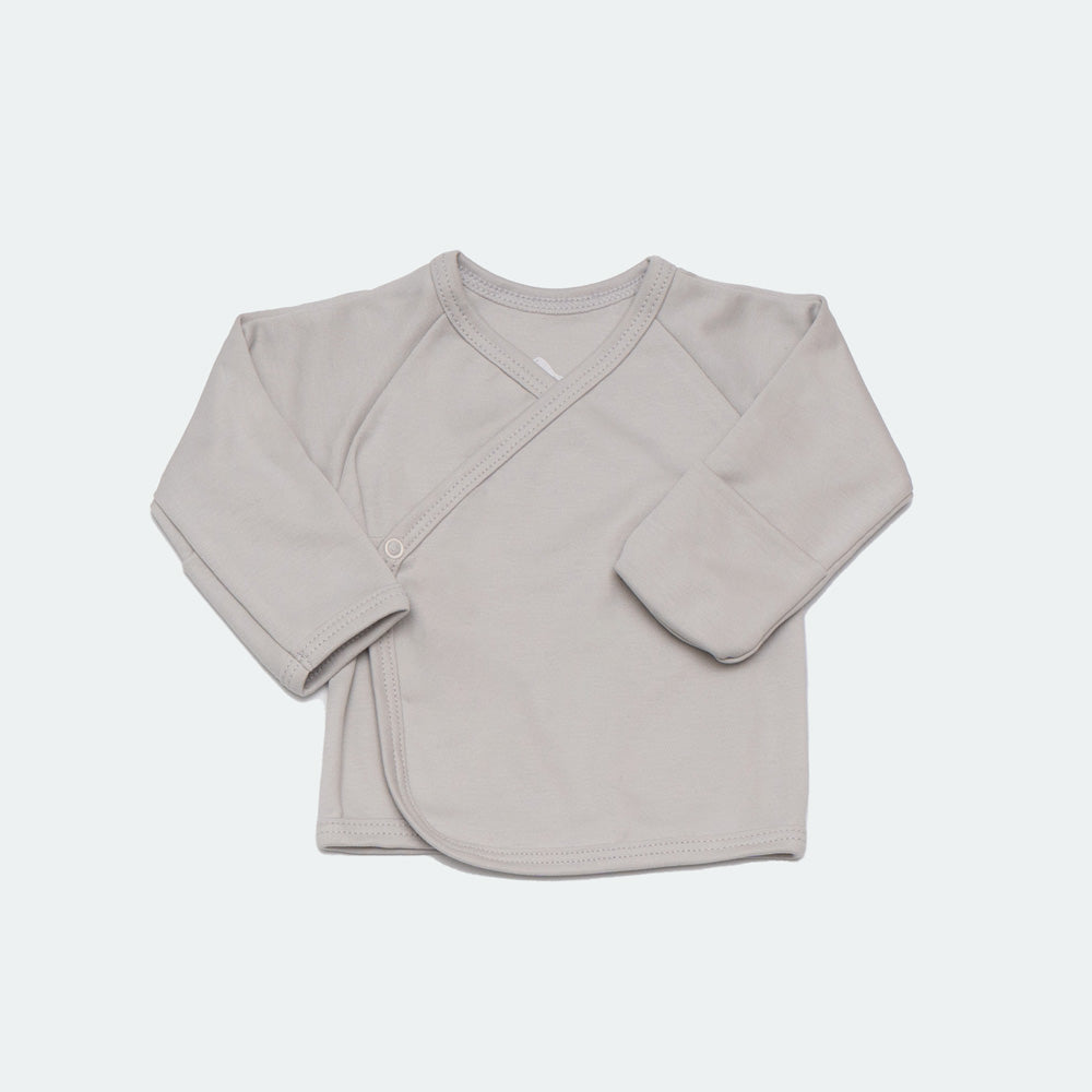Top Cruzado Gris - playera para bebe Mae & Mini