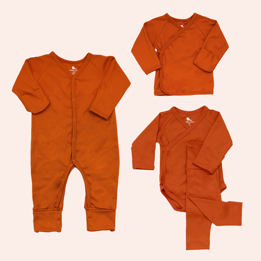 Set de Esenciales - set de regalo para bebe de algodon pima Mae & Mini