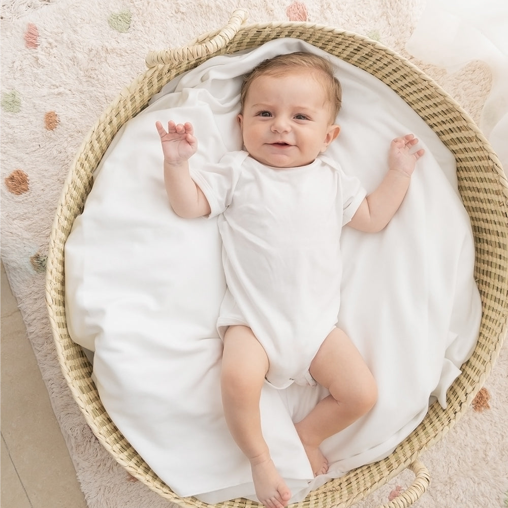 Pañalero Manga Corta Blanco Nube - body para bebe Mae & Mini